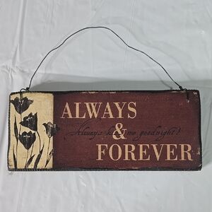 Rustic Brown Wall Sign with Floral Design